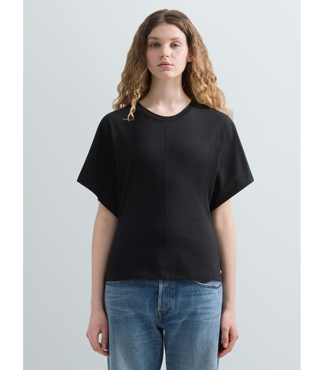 コットンジャージースリムフィットTシャツ 詳細画像 ブラック 1